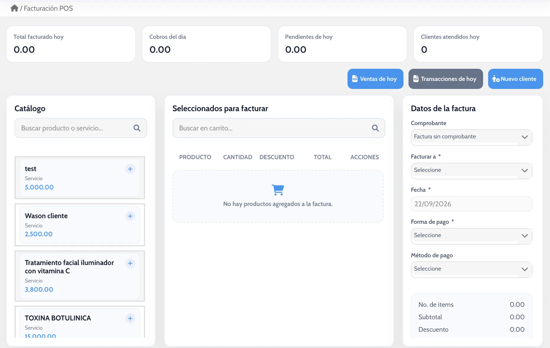 POS billing in E-Skin